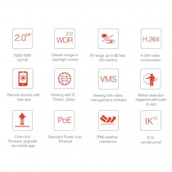 Cámara IP FI9961EP WIFI POE de exterior motorizada 2.0 Megapixel