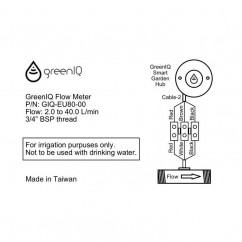 Medidor de caudal GreenIQ para tuberías de 3/4 de pulgada