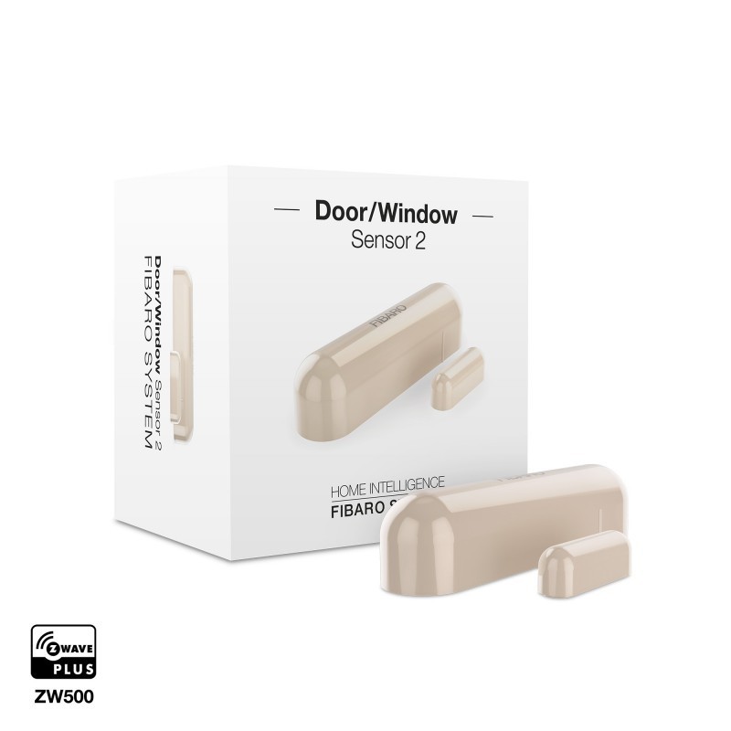 Sensor de apertura puerta y ventana Fibaro crema Z-Wave Plus