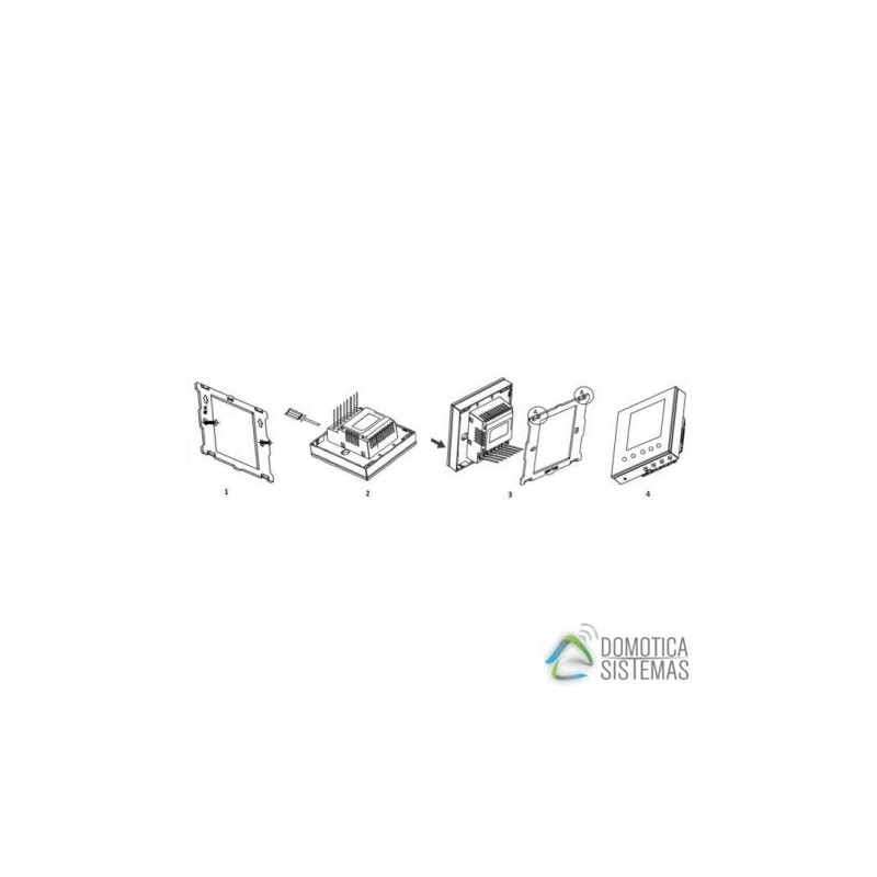 Termostato empotrable zwave, precisa conexión eléctrica, para gestión aire acondicionado centralizado, cuatro tuberias