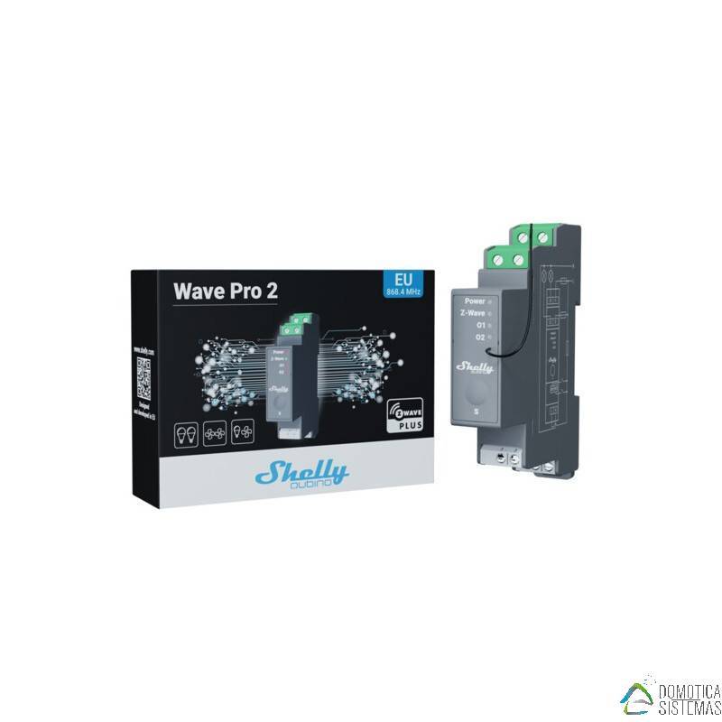 Shelly Qubino Wave PRO 2 - Módulo de carril DIN de 2 relés de contacto seco Z-Wave 800