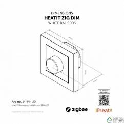 Heatit Zig Dim 250W White RAL 9003 - Dimmer rotatorio Zigbee