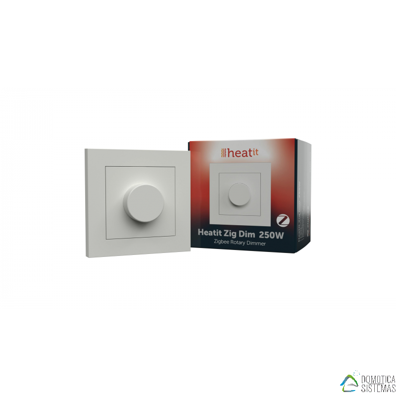 Heatit Zig Dim 250W White RAL 9003 - Dimmer rotatorio Zigbee