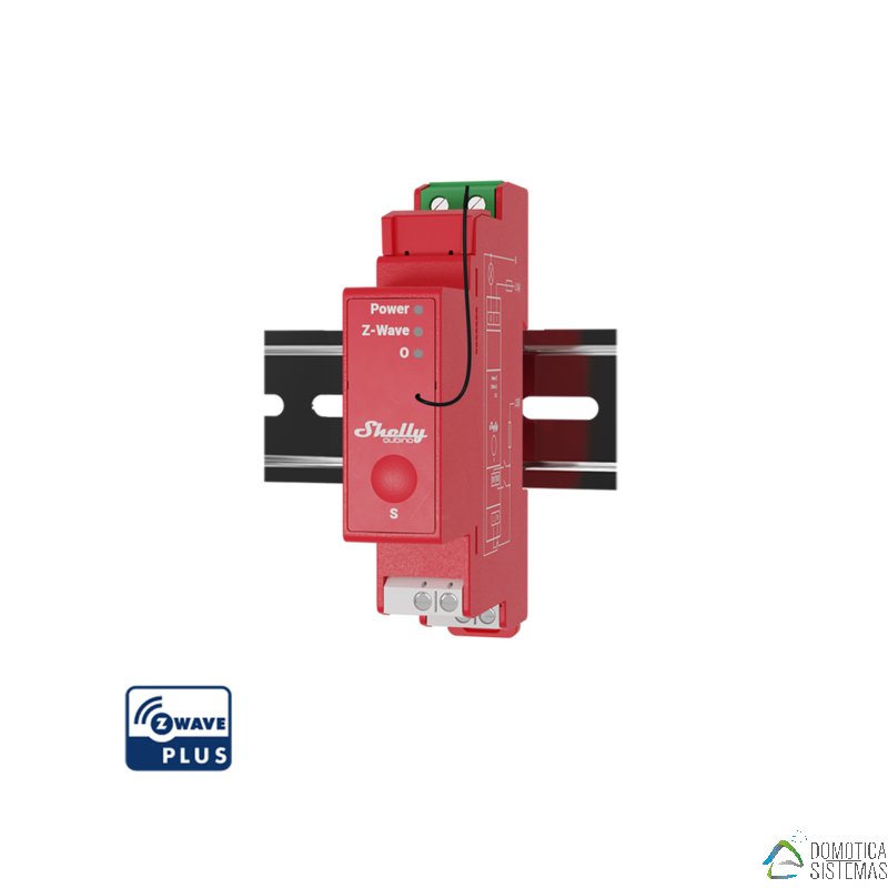 Shelly Qubino Wave Pro 1PM - Módulo de carril DIN 1 relé Z-Wave 800 con medición de consumo