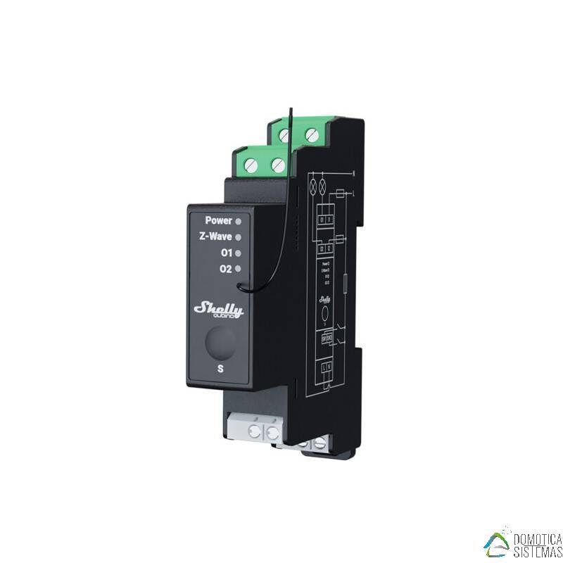 Shelly Qubino Wave Pro 2PM - Modulo Carril DIN de 2 Canales Z-Wave 800 con medidor de consumo