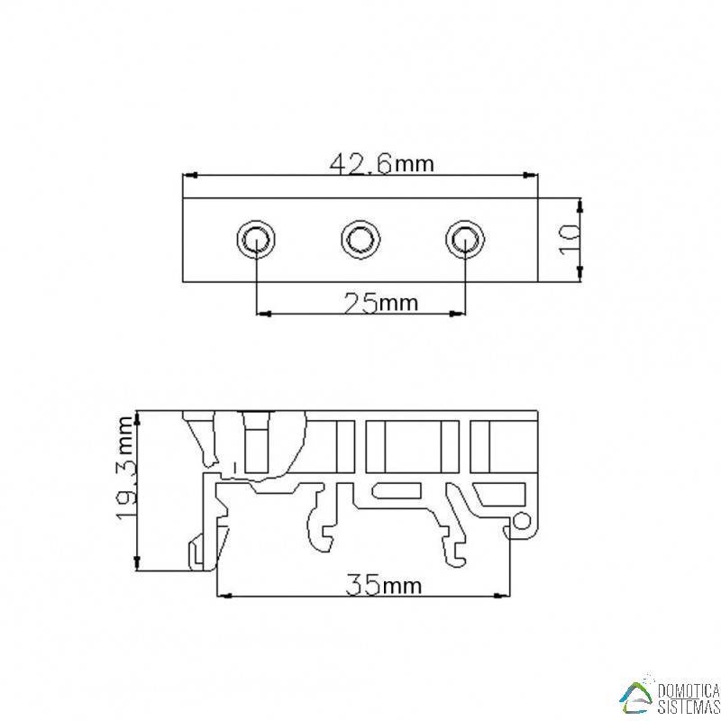 Soporte adaptador para montaje embridado en Carril DIN