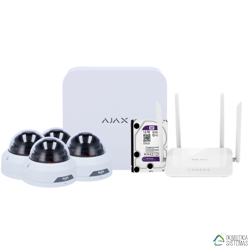Kit de videovigilancia NVRKIT108T-2W 2Mpx Wifi compatible Ajax
